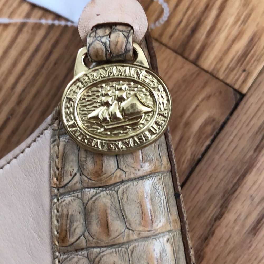 BRAHMIN CROC ITALIAN LEATHER SHOULDER PURSE - Picture 2 of 8
